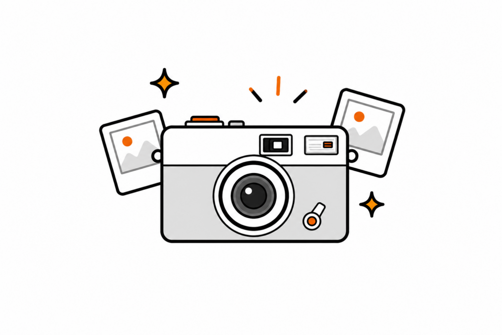Appareils photo argentiques mis à disposition des invités